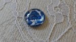 cabochão de vidro redondo 12mm flor azul 017 