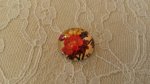 cabochão de vidro redondo 20mm flor 01-052 