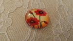 cabochão de vidro redondo 20mm flor 01-049 