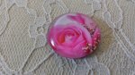 cabochão de vidro redondo 20mm flor 01-037 