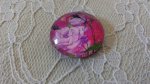 cabochão de vidro redondo 20mm flor 01-034 