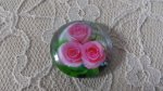 cabochão de vidro redondo 20mm flor 01-024 