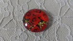 cabochão de vidro redondo 20mm flor 01-017 