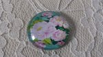 cabochão de vidro redondo 20mm flor 01-013 