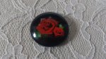 cabochão de vidro redondo 20mm flor 01-001 