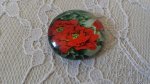 cabochão de vidro redondo 25mm flor 01-035 
