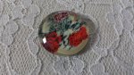 cabochão de vidro redondo 25mm flor 01-026 