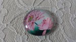 cabochão de vidro redondo 25mm flor 01-025 