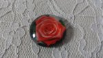 cabochão de vidro redondo 25mm flor 01-022 