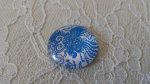 cabochão de vidro redondo 25mm flor 033 