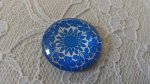 cabochão de vidro redondo 25mm flor 027 