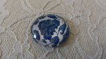 cabochão de vidro redondo 25mm flor 026 