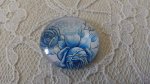 cabochão de vidro redondo 25mm flor 023 