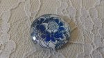 cabochão de vidro redondo 25mm flor 021 