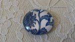 cabochão de vidro redondo 25mm flor 018 
