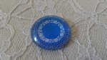 cabochão de vidro redondo 25mm flor 017 