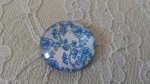 cabochão de vidro redondo 25mm flor 014 