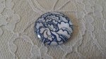 cabochão de vidro redondo 25mm flor 013 