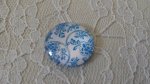 cabochão de vidro redondo 25mm flor 012 