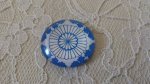 cabochão de vidro redondo 25mm flor 011 