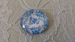 cabochão de vidro redondo 25mm flor 010 