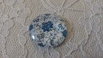 cabochão de vidro redondo 25mm flor 009 