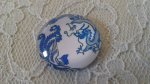 cabochão de vidro redondo 25mm flor 004 