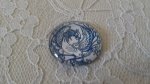 cabochão de vidro redondo 25mm flor 003 
