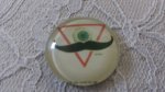 cabochão de vidro redondo 25mm bigode 041 