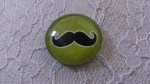 cabochão de vidro redondo 25mm bigode 034 