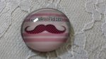 cabochão de vidro redondo 25mm bigode 027 