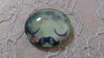 cabochão de vidro redondo 25mm bigode 025 