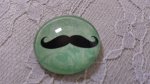 cabochão de vidro redondo 25mm bigode 024 