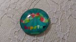cabochão de vidro redondo 25mm bigode 022 