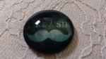 cabochão de vidro redondo 25mm bigode 021 