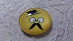 cabochão de vidro redondo 25mm bigode 016 
