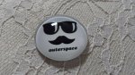 cabochão de vidro redondo 25mm bigode 013 