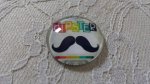 cabochão de vidro redondo 25mm bigode 003 