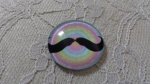 cabochão de vidro redondo 25mm bigode 001 