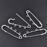 Conjunto de 20 alfinetes de enfermeira prateados com 3 argolas 70x20mm N°003 