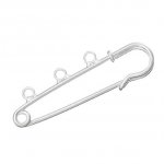 Porta-broches prateado 3 argolas 50x15 mm N°002-par1 