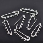 Conjunto de 30 alfinetes de enfermeira prateados 5 anéis 50x15 mm N°001