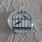 cabochão de vidro redondo 20mm aves 002 