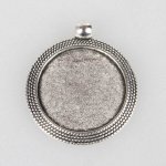 2 suportes de cabochão de prata de 25 mm, pingentes de cabochão 71AS