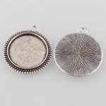 2 suportes de cabochão de prata de 20 mm, pingentes de cabochão 34AS 