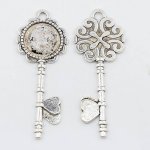 2 suportes de cabochão de prata de 20 mm, pingentes de cabochão ZX027-AS 