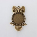 2 suportes de cabochão de bronze de 25 mm, pingentes de cabochão 116AB 
