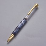 Caneta para decoração de missangas em tubo vazio Azul da Prússia dourado x 1 peça