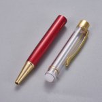 Caneta para decoração de missangas tubo vazio vermelho dourado x 1 peça