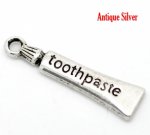 Pendente Tubo de pasta de dentes Prata
